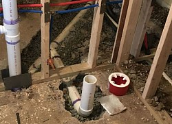 Basement groundwork & rough-in.